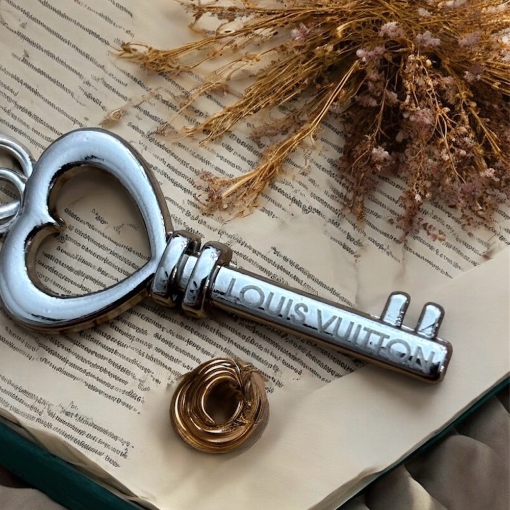 Louis Vuitton Heart Key Charm in Silver
